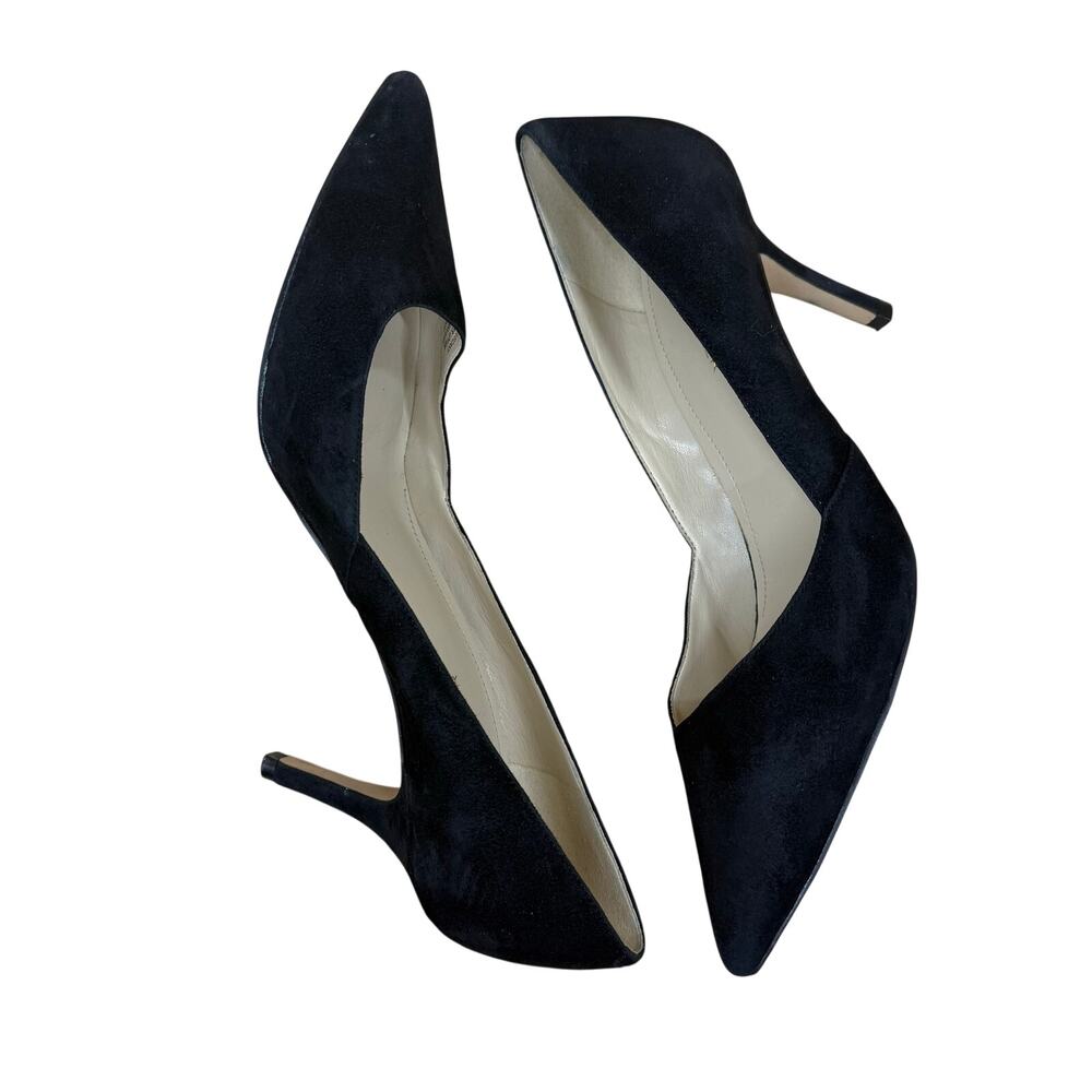 Marc Fisher Tuscany Pump Heels Women’s 9M Black Suede Leather Office Elegant